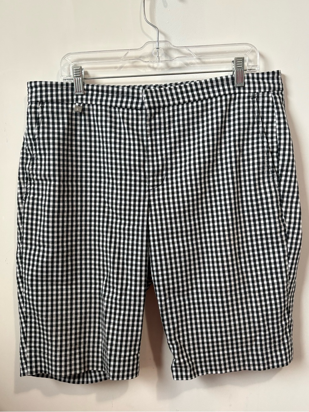 Lauren Ralph Lauren Black & White Gingham Flat Front Shorts